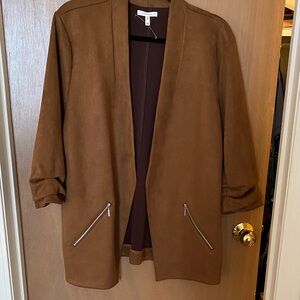 Maurices Tan Open-Front Blazer